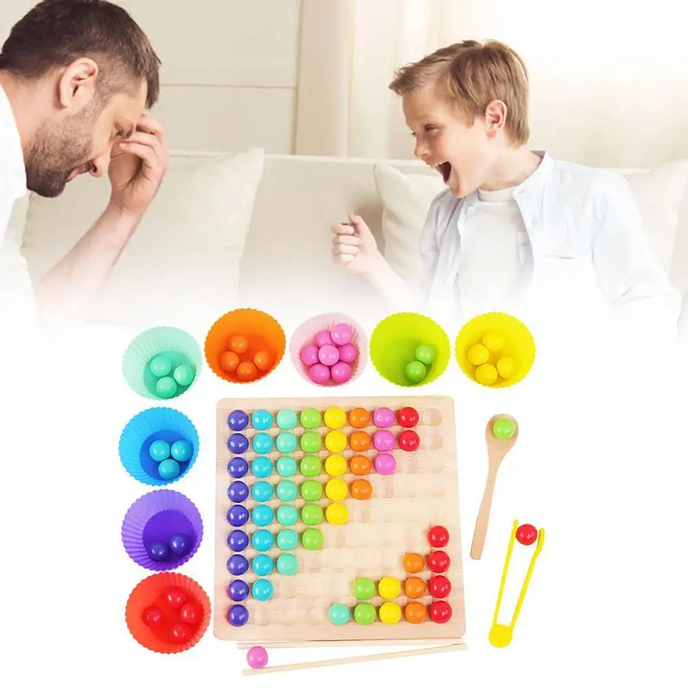 

Rainbow fun Xiaoxiaole parent-child interaction toys early wooden childhood education educational fun training D6Z9
