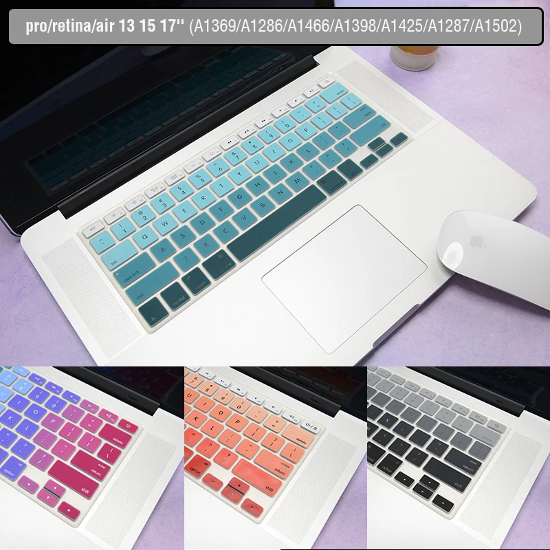 Силиконовый чехол для клавиатуры для ноутбука США для MacBook Air retina Pro 13 15 17 дюйм чехол для клавиатуры наклейка клавиатуры A1369 A1466 A1502