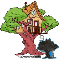 new metal cutting dies tree house for card diy scrapbooking stencil paper craft album template 10295mm