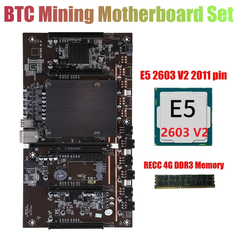 

Материнская плата X79 H61 для майнинга BTC с ЦП E5 2603 V2 + RECC 4G DDR3 ПАМЯТЬ LGA 2011 DDR3 поддержка 3060 3080 графической карты