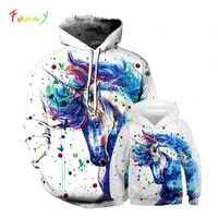 unicorn hoodie sweatshirt family matching outfits 2021 autumn fashion mommy and daughter matching clothes hooded pullover tops