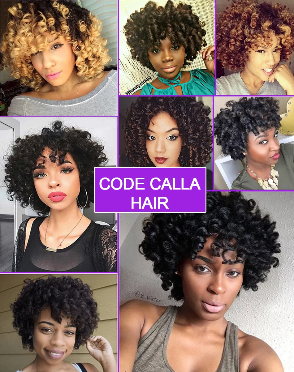 Накладные кудрявые волосы Code Calla индийские с двойным рисунком 6 дюймов Короткие