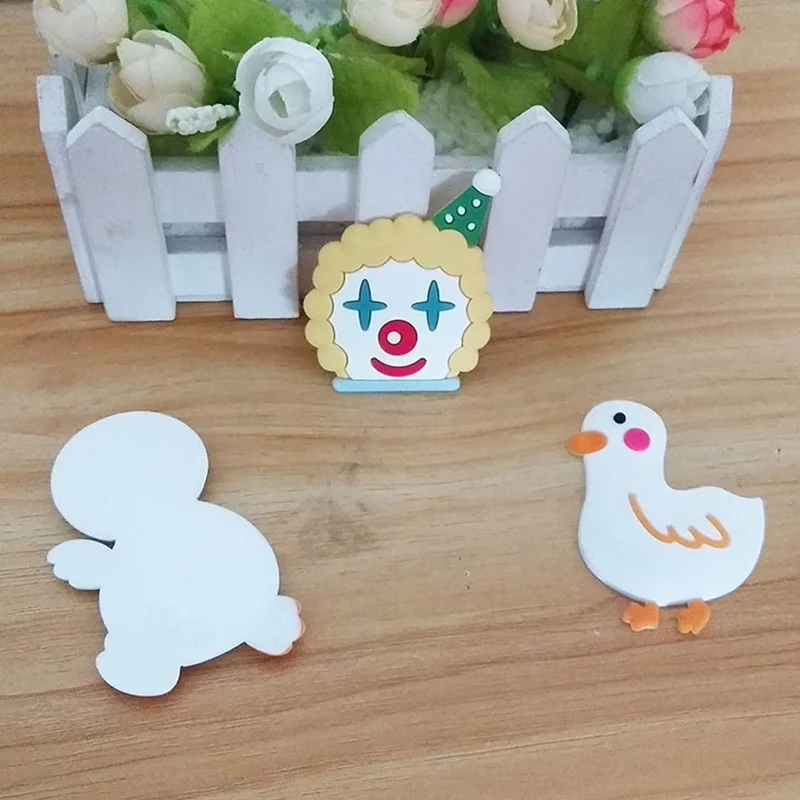 

10 шт., силиконовые фигурки клоуна цыпленка утка с плоским основанием, кабошон, ПВХ резиновые ремесла, «сделай сам», скрапбукинг, аксессуары ...