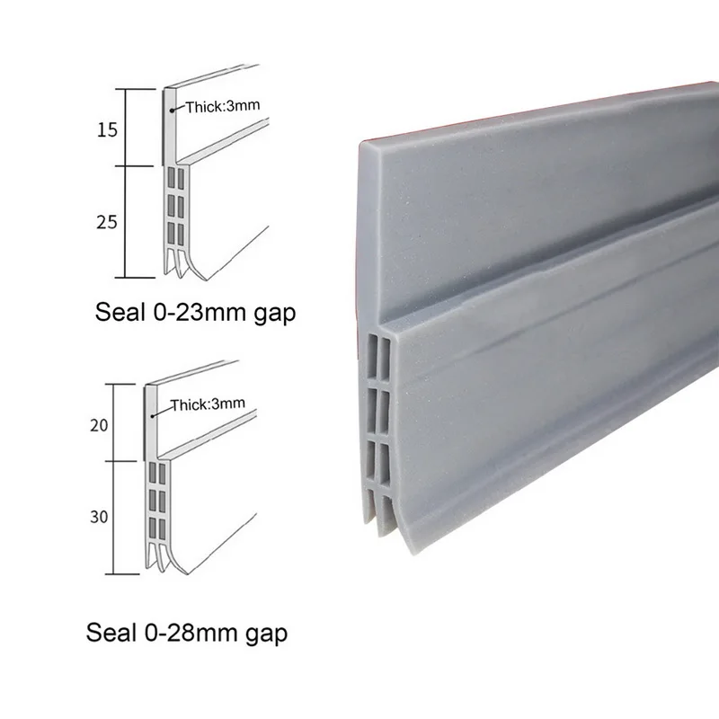 New1PC двери развертки Силиконовое нижнее уплотнение полосы погода зачистки проект