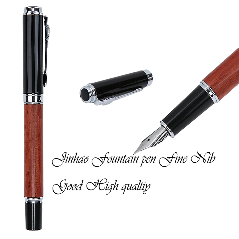 JinHao 650 или 8802 Роскошные дерево, перо 0,5 MM перо чернила высокого качества ручка для письма канцелярский школьный офисный принадлежности canetas