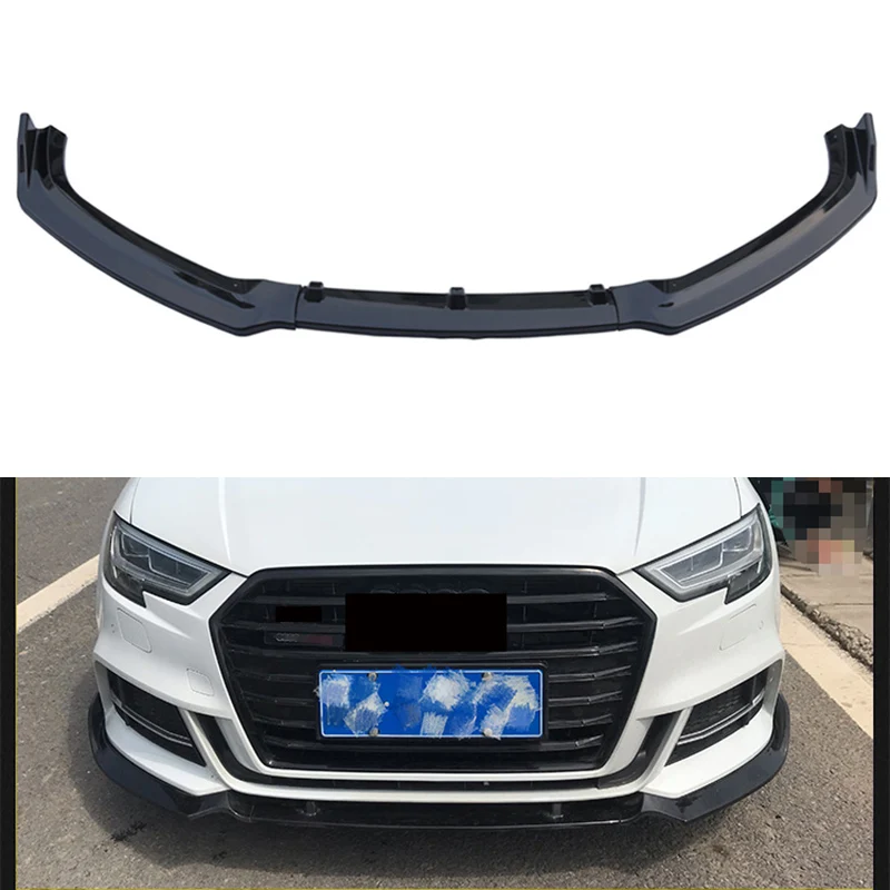 Передний бампер для S3 стильный передний губ спойлер блеск черный/углеродное