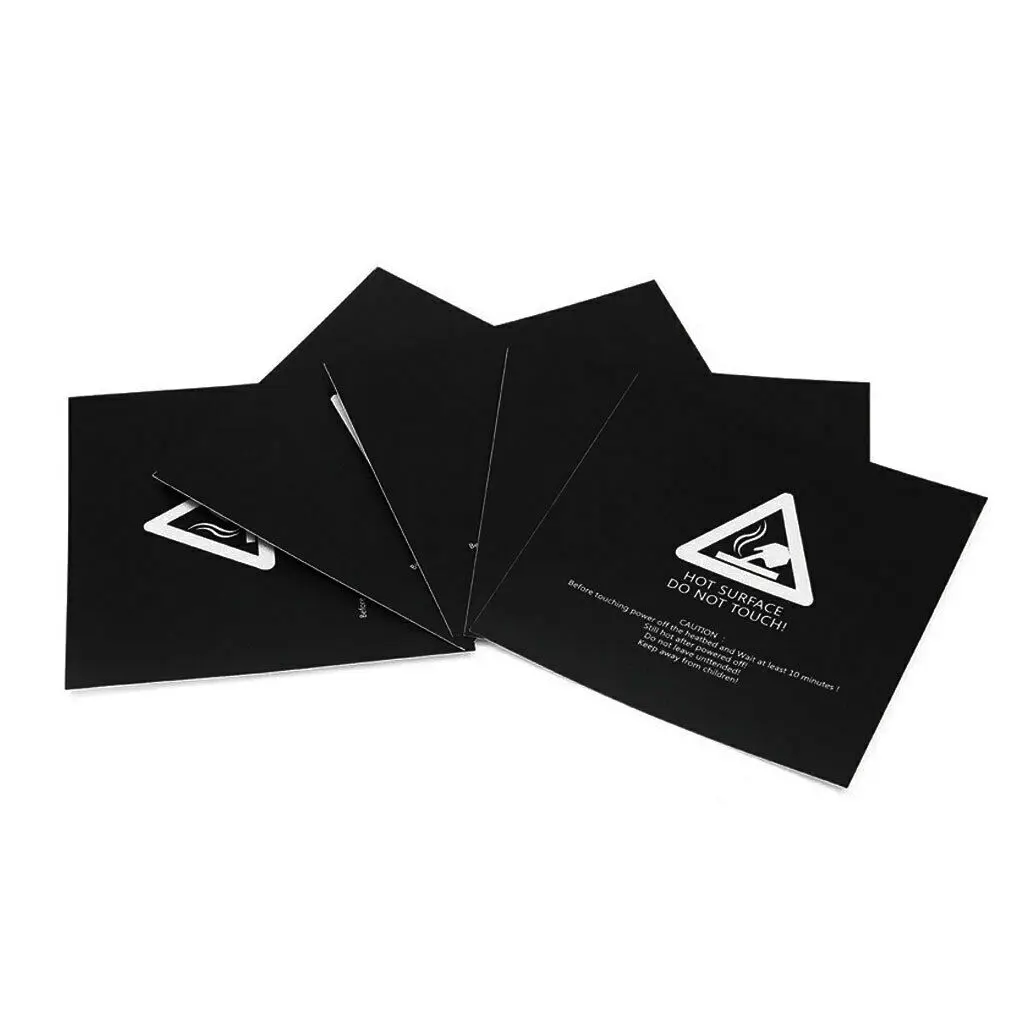 

5Pcs 220x220mm 3D Printing Stickers Square Hot Sticker Sheet Build Surface Heat Bed 80-100 Degrees Celsius 3D Print Accessory