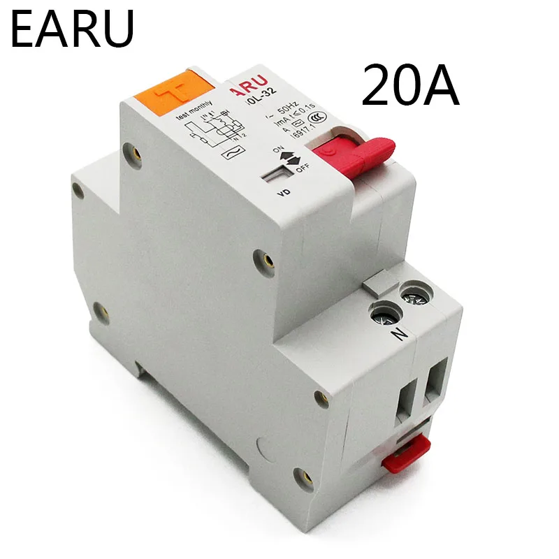 

20A DZ30L EPNL DPNL 230V 1P+N Residual Current Circuit Breaker With Over And Short Current Leakage Protection RCBO RCCB MCB DIY