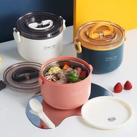 portable round thermal lunch box for kids leak proof food storage container stainless steel microwave oven bento carrier