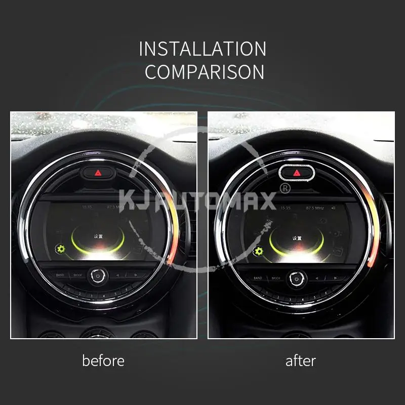 KJAUTOMAX для Mini Cooper F54 F55 F56 кольцо кристалл цинковый сплав предупреждающие знаки