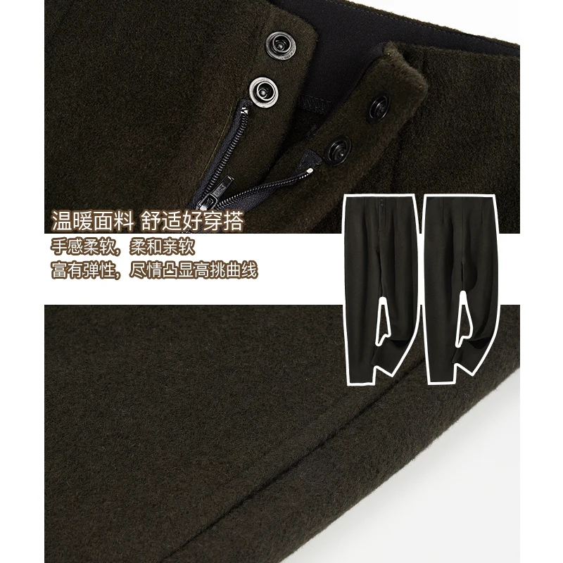

Live broadcast exclusive price 129,000 off-season woolen pants casual slimming straight pants