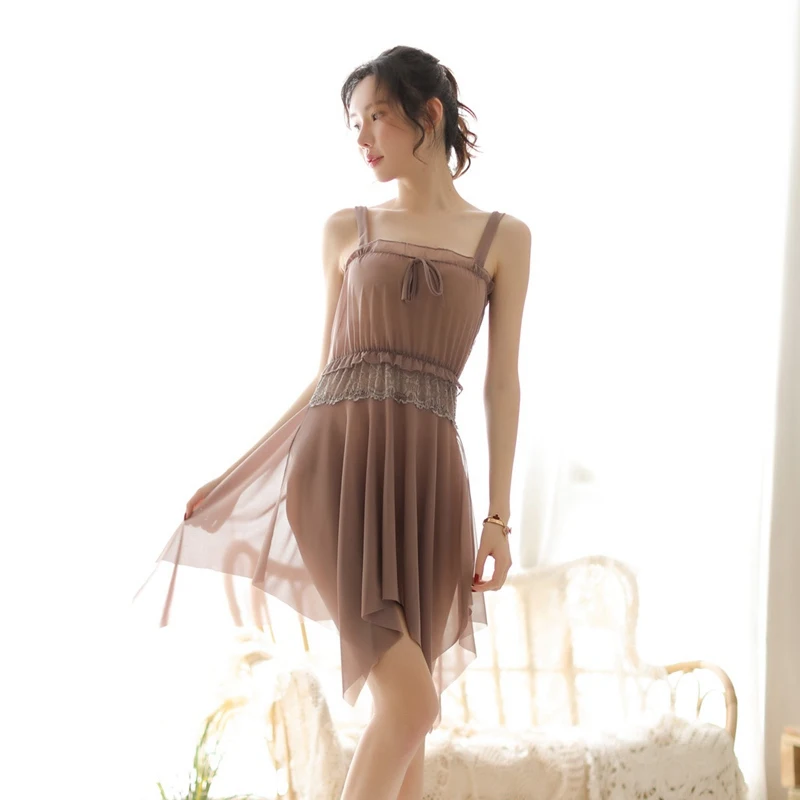 

Летние женские ночные рубашки Ночная рубашка на бретельках Ночная рубашка Мини Ночная рубашка тонкая ночная рубашка сексуальное эротическ...