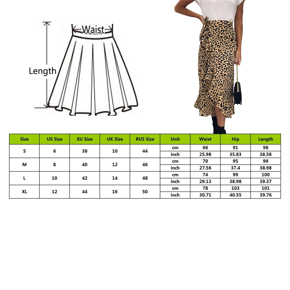 HEFLASHOR женская сексуальная юбка с леопардовым принтом запахом Aysmmetric свободная