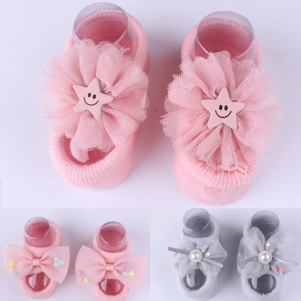 Нескользящие носки с мультяшным принтом для новорожденных девочек и мальчиков |