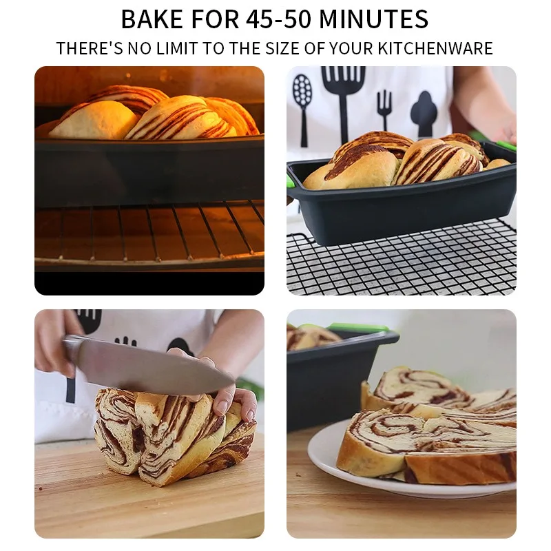 

2pcs Toast Bread Mold Silicone Rectangular Cake Tray Bakeware Non-stick DIY Baking Tools Kitchen Accessories 29cm*12.5cm*6.2cm