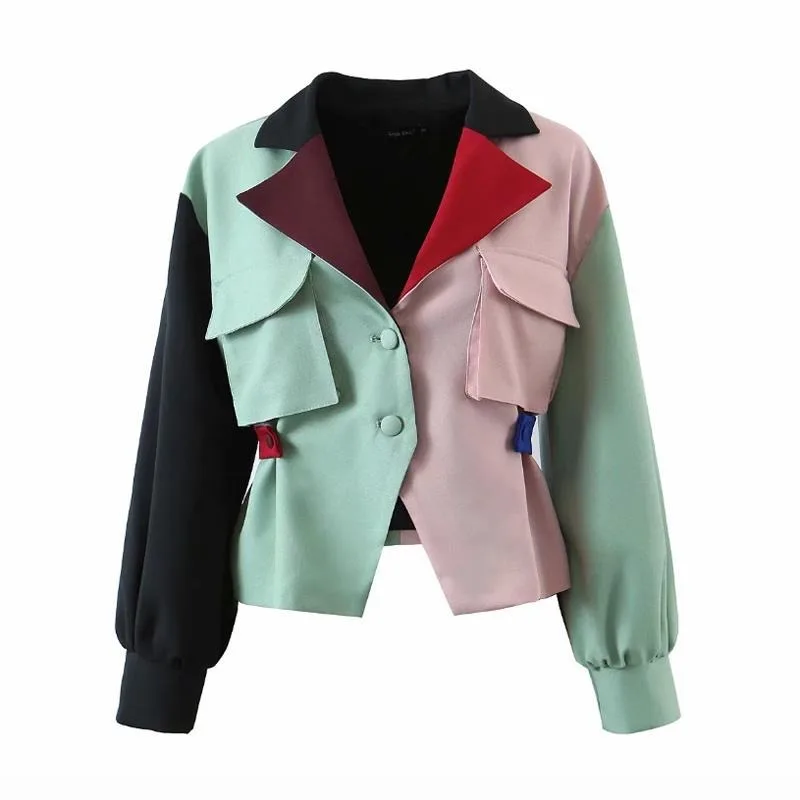 

Blazer women jacket pink coats cropped blazer green jacket 2021 fashion short coat long sleeve blazers korean brown jackets fall