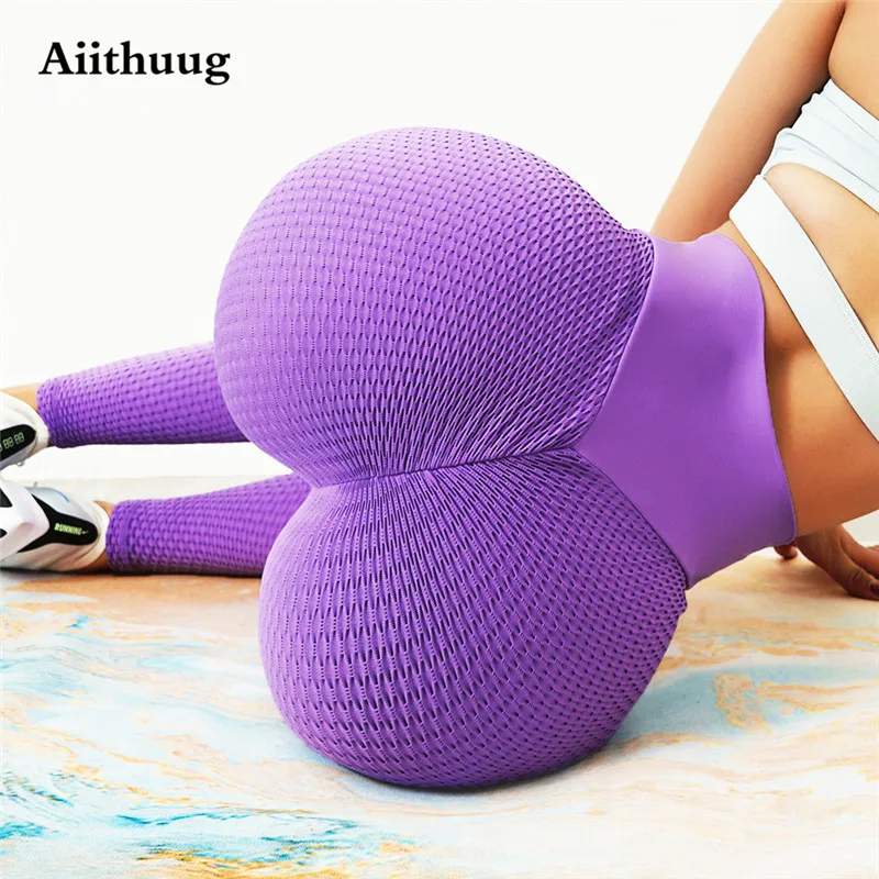 

Aiithuug Womens High Waisted Yoga Pants Tummy Control Scrunched Booty Leggings Workout Running Butt Lift Textured Tights Fitness