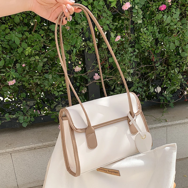 

Текстурная Сумочка премиум-класса, Женская Повседневная модная трендовая однотонная универсальная белая маленькая квадратная сумка на од...