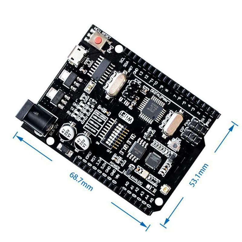 UNO R3 + WiFi ATmega328P+ESP8266 (32Mb memory) USB-TTL CH340G For Arduino Uno NodeMCU WeMos ESP8266 One New Arrival - купить по