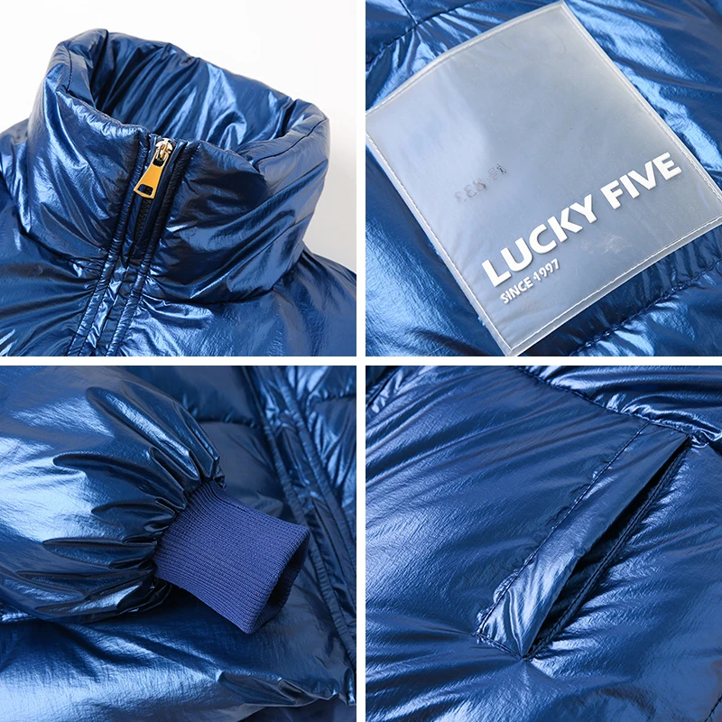 New Arrival Fashion Women Winter Glossy Parka Warm Thicken Ladies Coat Short Stand Collar Coats Parka Womens Jackets