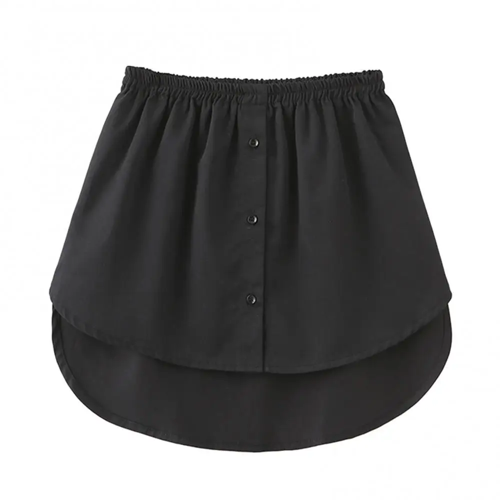 

Women Fake Shirt Irregular Skirt Blouse Tail Hem Cotton Detachable Underskirt