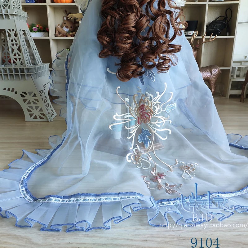 1/4 1/3 BJD платье со шлейфом+ головной убор комплект аксессуары для кукол для BJD/SD MSD SD13, не включает в себя куклы, обувь, парик и другие E2692