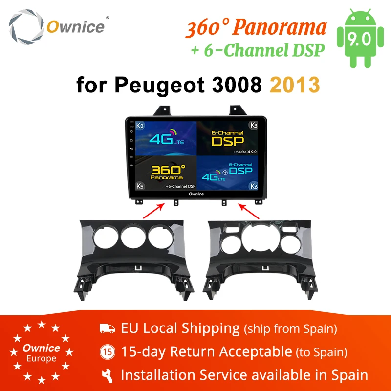 Ownice K3 K5 K6 Android 9,0 Восьмиядерный автомобильный DVD gps плеер Navi для peugeot 3008 4G LTE 360 Panorama DSP 2009 2010 2011 2012 2013