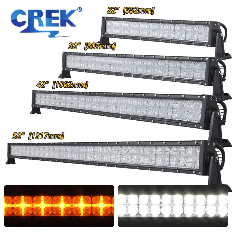 

CREK 22 32 42 52 Inch 7D Offroad Amber Straight LED Work Light Bar Lamp For Volvo Truck Lorry JEEP 4WD 4x4 SUV ATV Car Auto Van