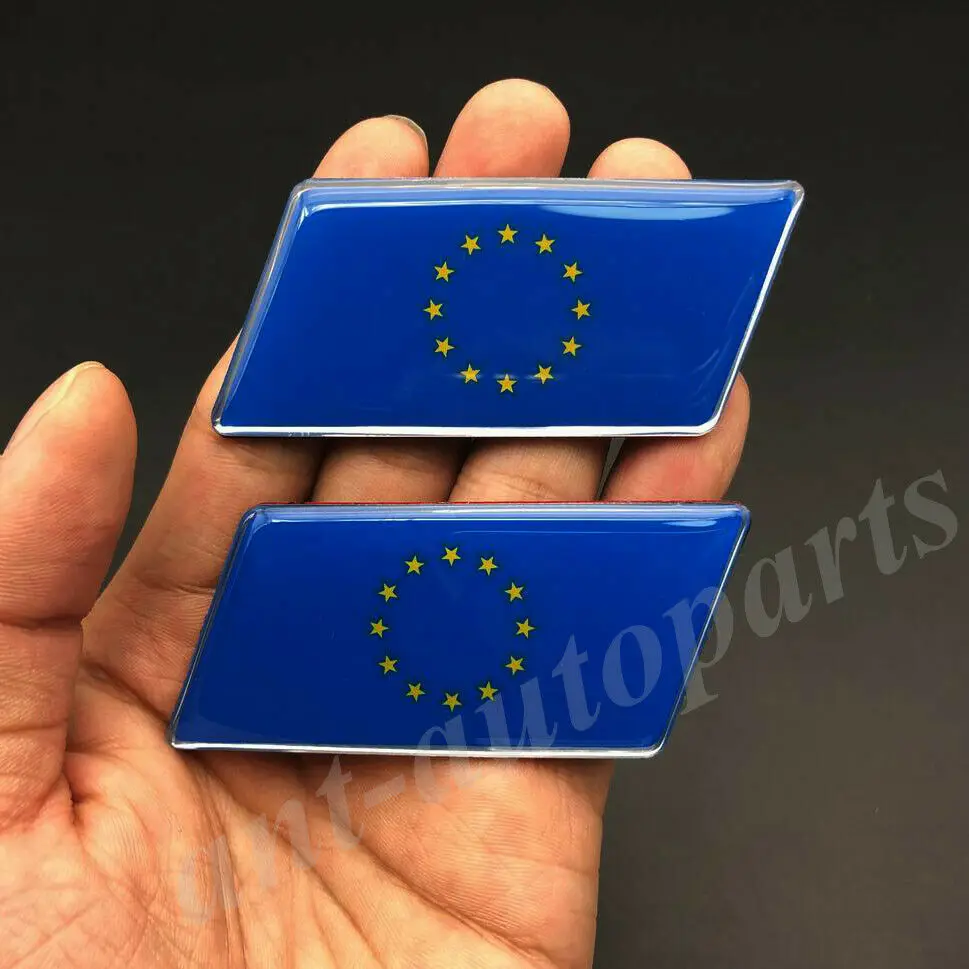 

2x EU European Union Flag Car Fender Emblem Badge Motorcycle Fairing Sticker