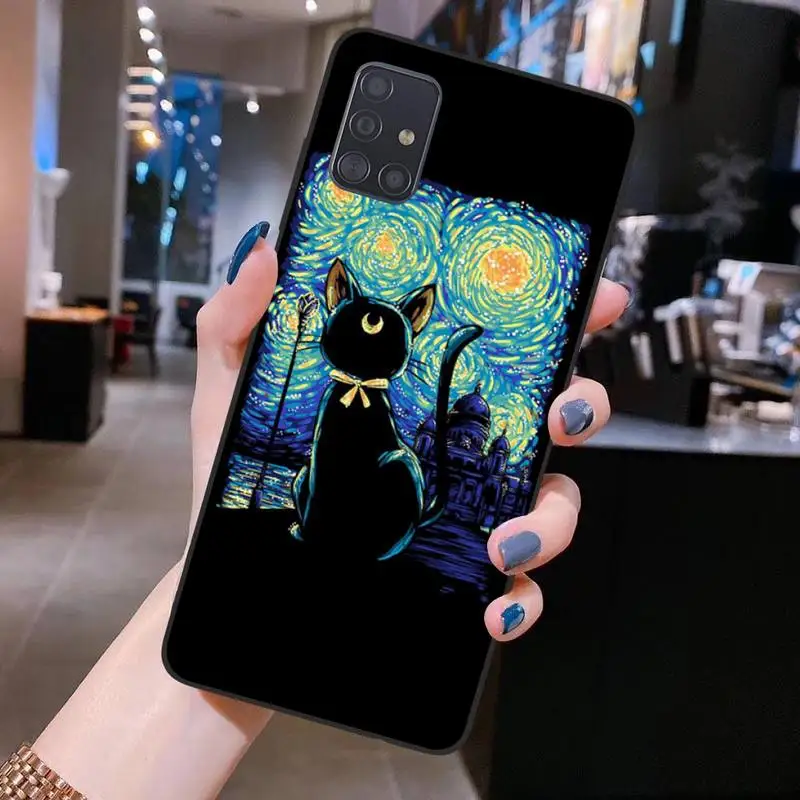 

Anime sailor moon cat couple Phone Case for Samsung S20 plus Ultra S6 S7 edge S8 S9 plus S10 5G lite 2020