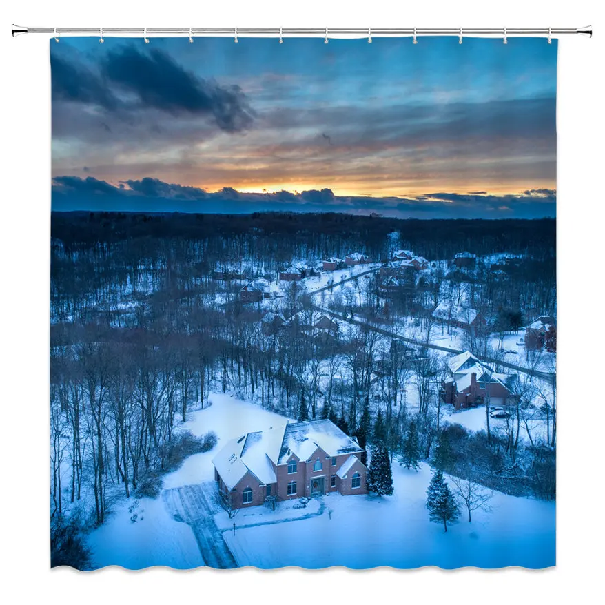 Вечерняя подвесная занавеска для душа с уникальным дизайном и изображением