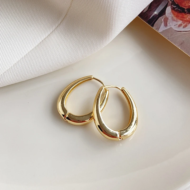

Vintage Classic Gold Geometric Oval Water Drop Earrings For Women Elegant Charms Fashion Ear Jewelry Ladies Gift