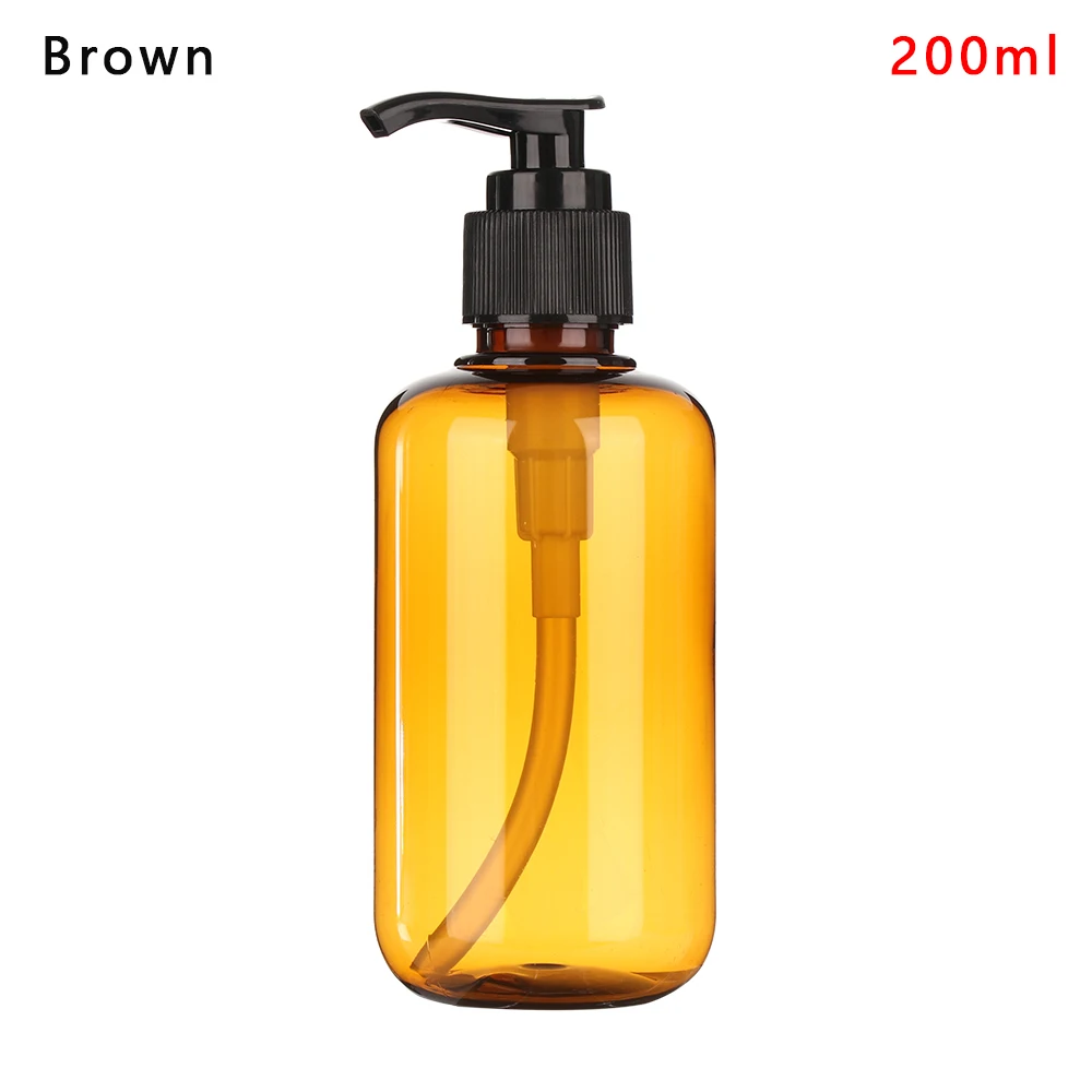 200ml Brown 100/200/300 ml прозрачный пены бутылка для жидкого мыла, пена розлива точек шампунь лосьона гель для душа бутылки для лосьона - Цвет: 200ml Brown
