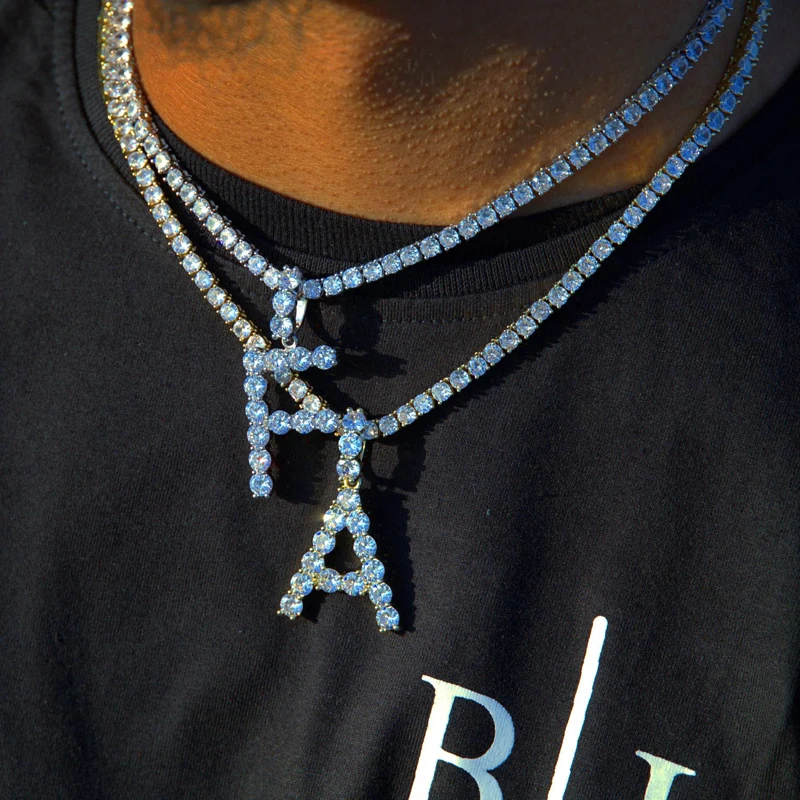 Новый тонкий A Z буквы кулон ожерелье ограненные Стразы Шарм ювелирные изделия