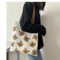 hot sale ins korea new canvas bag female shoulder female convenient shopping bag cute cartoon student literary lady bag