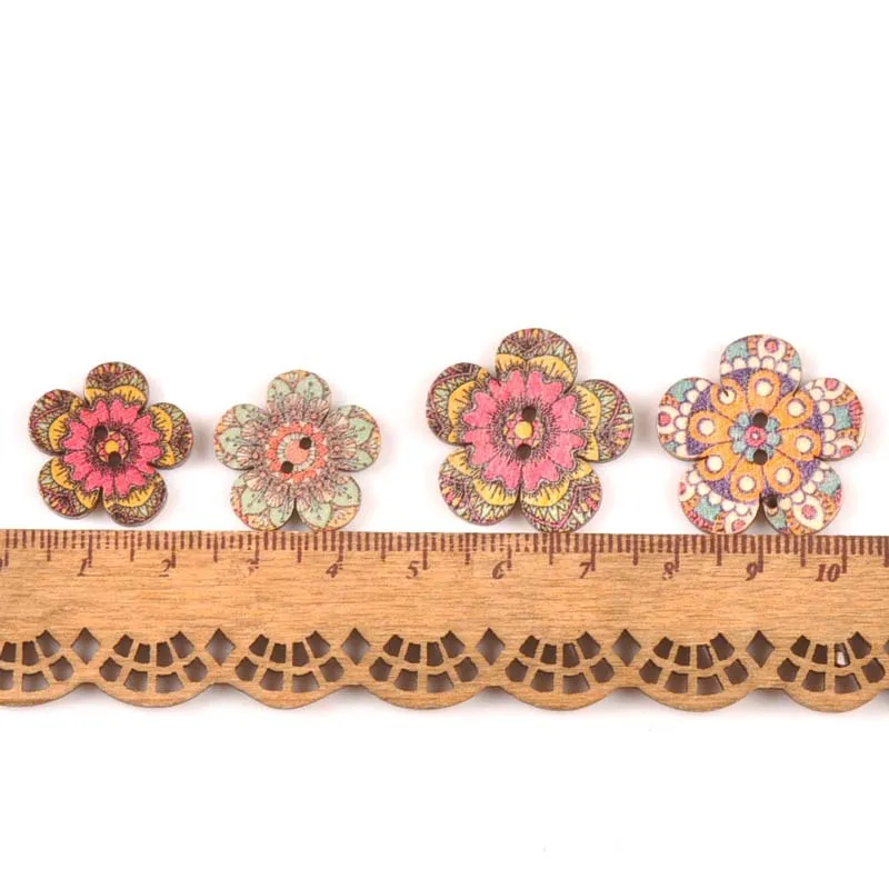 100 шт. деревянные пуговицы сливы винтажные моющиеся напечатанные ювелирные