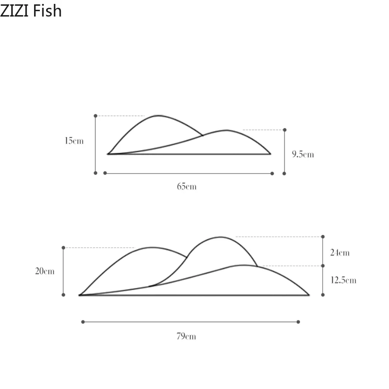 Настенная полка металлик золотые облака горный пик абстрактный фон украшение