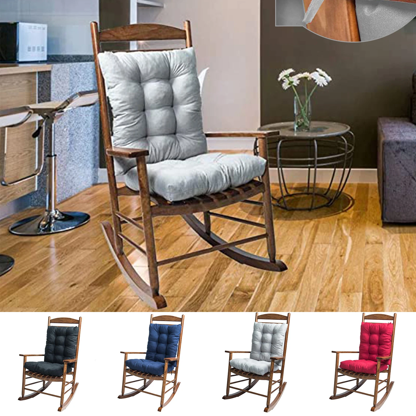 

Rocking Chair Cushion Garden Non-slip Thick Chair Pads Patio Furniture Bench Cushion For Outdoor Office Kitchen Dining Chairs