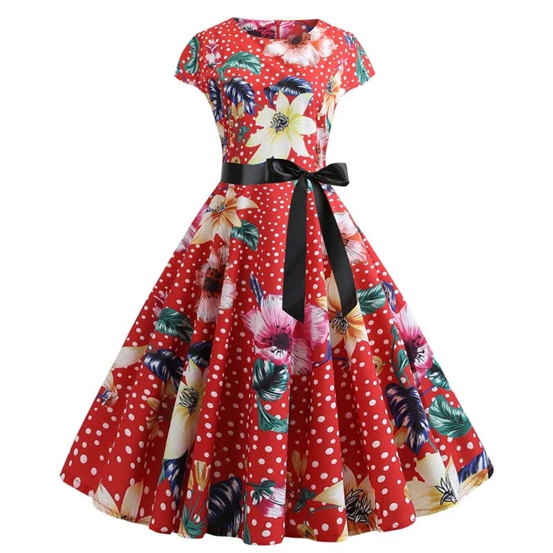 2019 женское летнее платье с принтом нот 50s 60s Robe Ретро свободное повседневное