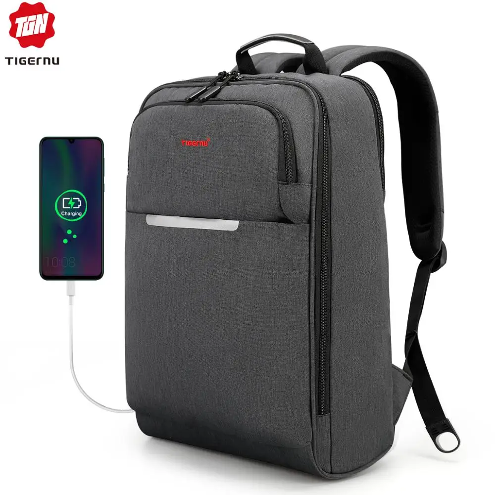 Tigernu модные зарядка через usb Для мужчин рюкзак дорожная 1" 15,6" Ноутбук противокражная сумка рюкзак мужской Повседневное школьная сумка для подростка