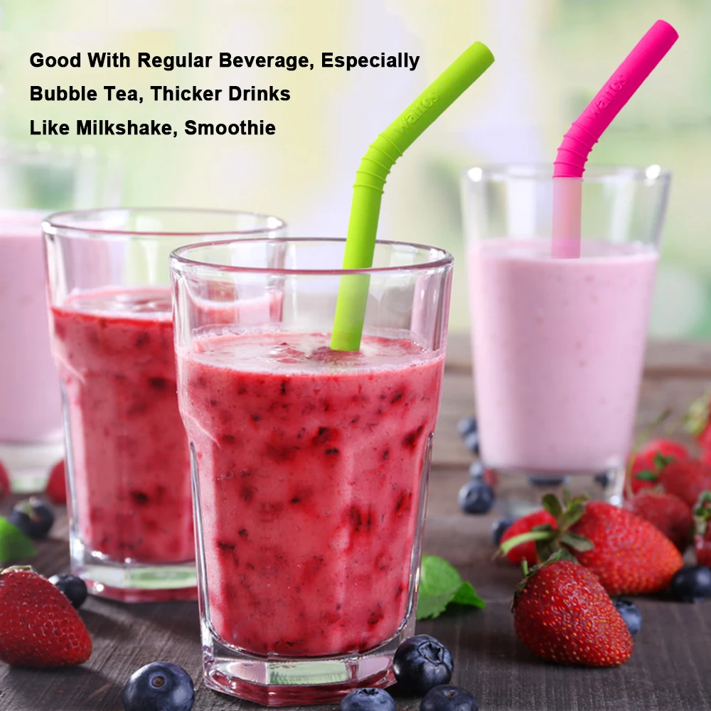 Многоразовые силиконовые соломинки WALFOS 7 шт./лот для напитков-гибкие питьевые