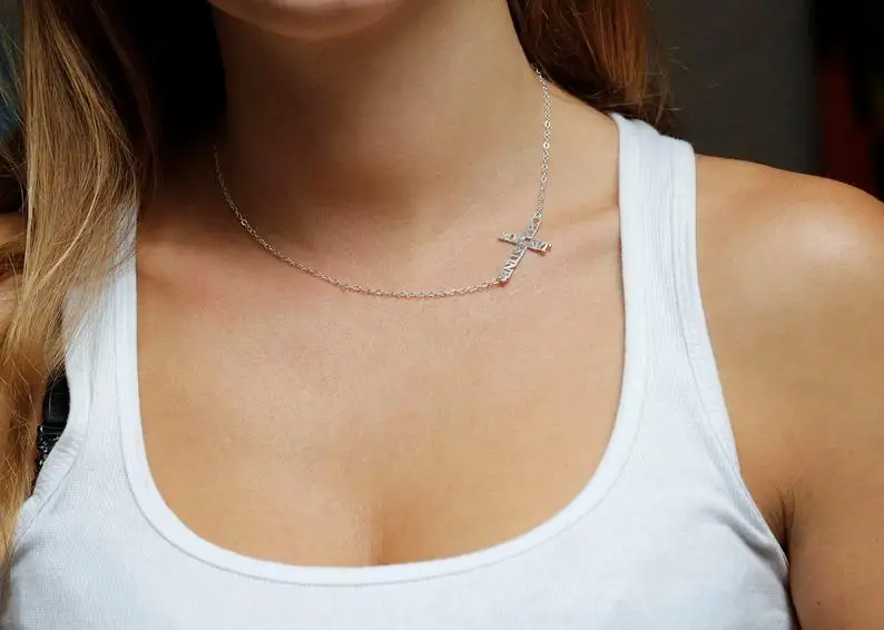 Cross Custom Jewelry Name Necklace Your Mom Necklaces Girlfriend Gift Silver Color Necklace