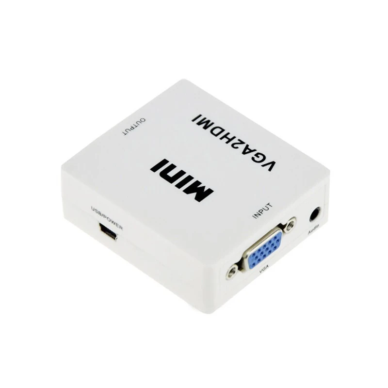 Портативный мини преобразователь VGA в HDMI видеоприставка аудиоадаптер 1080P для