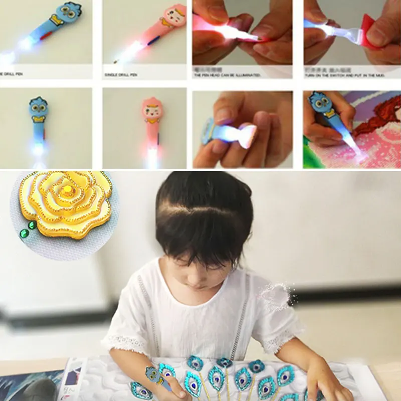 Ручные инструменты для вышивки DIY светящаяся ручка Алмазная рисования 2 стиля