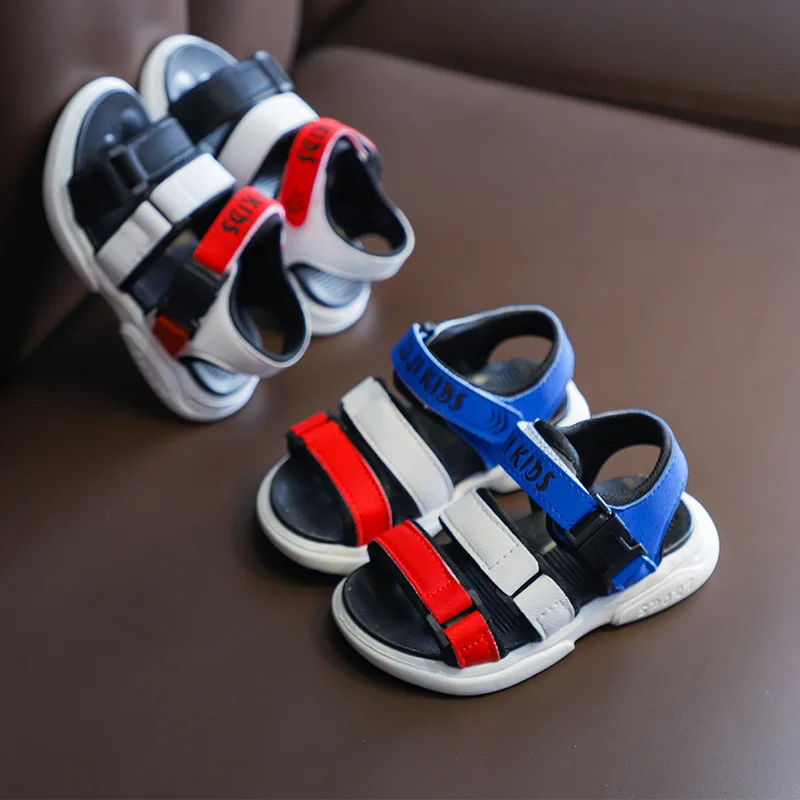 Сандалии Детские в полоску босоножки для мальчиков с надписью цвет раньше от 1 до