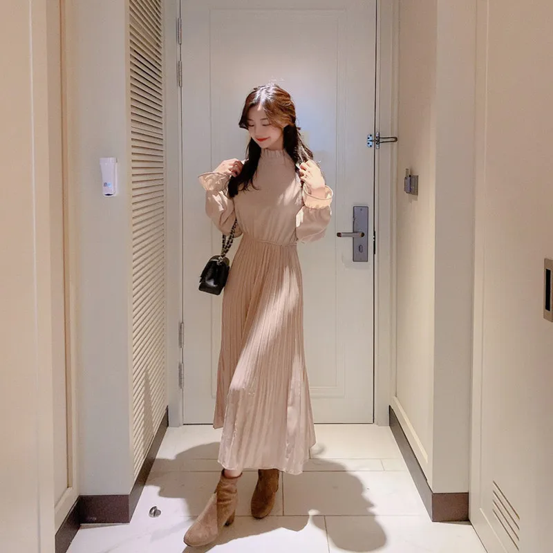 2020 новая весенняя женская одежда элегантное платье с длинным Расклешенным