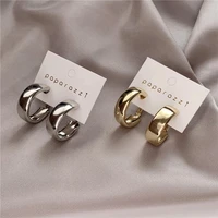 3cm minimalist gold silver color metal cute small circle geometric round big earrings for women girl wedding party jewelry