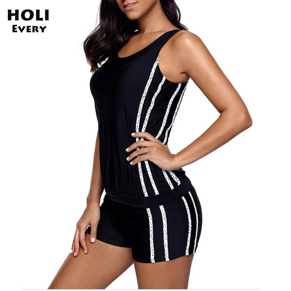 Спортивный танкини плюс размер женский купальник с шортами одежда для плавания