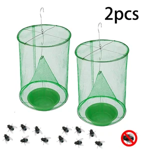 Подвесная ловушка для мух, многоразовая Складная сетка для ловли мух, уличная клетка для мух, экологически чистая и безопасная ловушка для мух, 2 шт.4 шт.