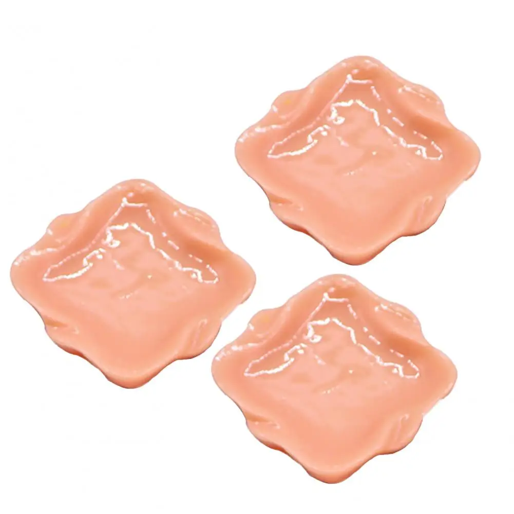 

3Pcs Simulation Tray Plate Design Resin Dollhouse Decor Kid Pretend Play Toys